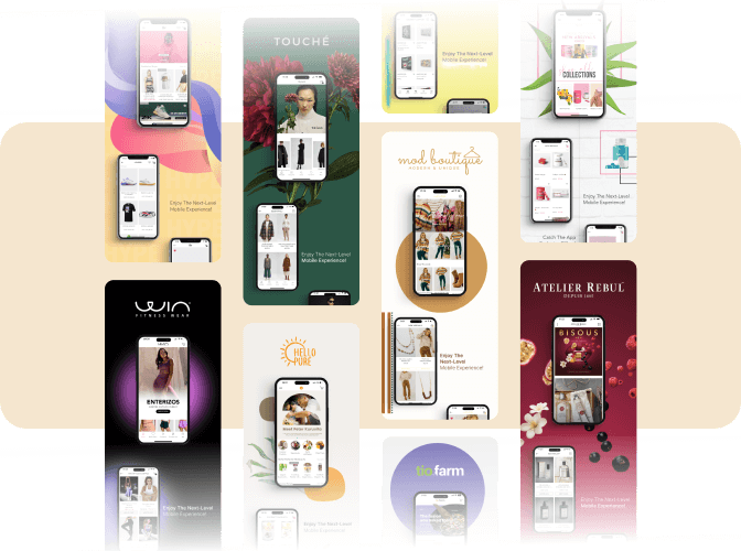 examples of mobile app designs built with Shopney