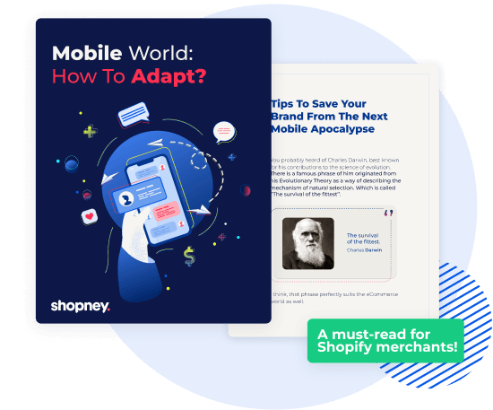 The cover of Mobile World: How to Adapt ebook by Shopney for Shopify merchants