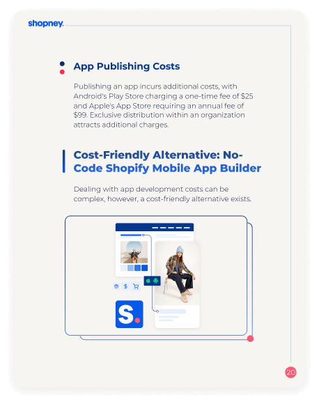 A page of State of App Commerce 2024 ebook that explains app publishing costs