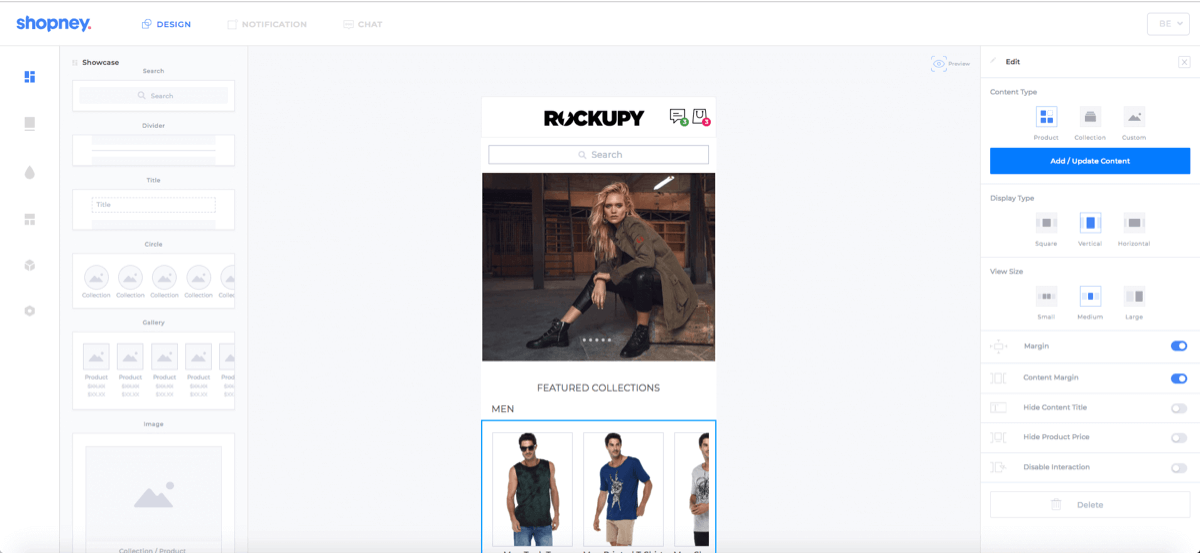 Drag-n-drop design editor screenshot