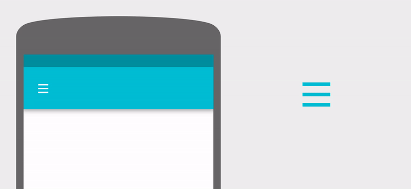 A micro-animated mobile app menu icon