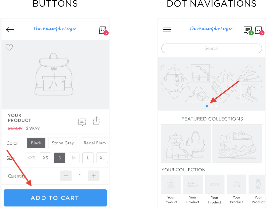 mobile app design for Shopify