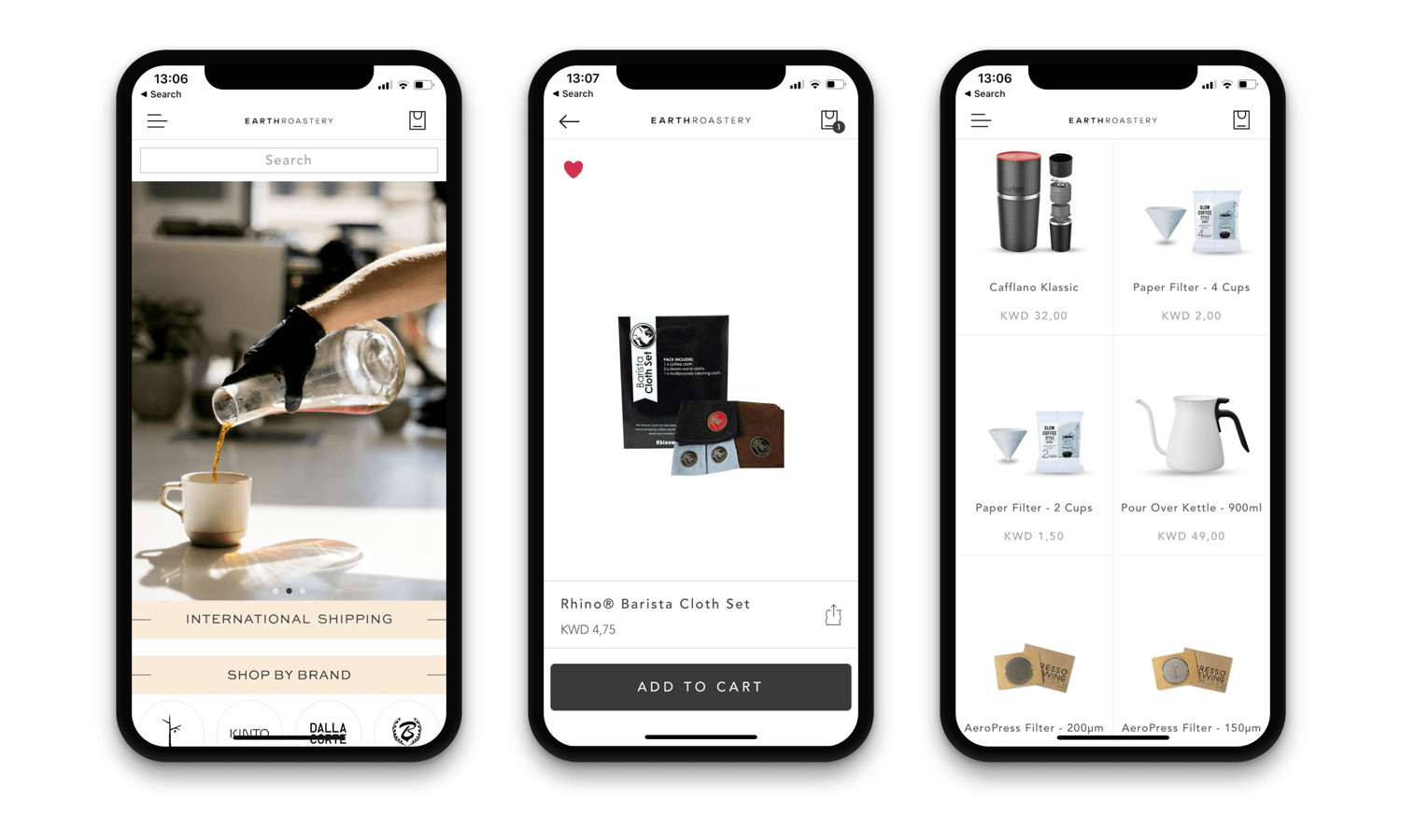 Earth Roastery Mobile App Design