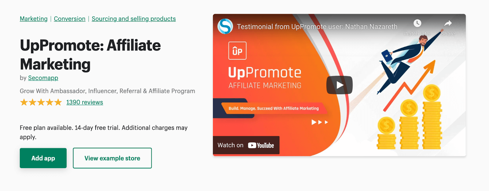 Shopify App Store- UpPromote: Affiliate Marketing- Conversion Rate