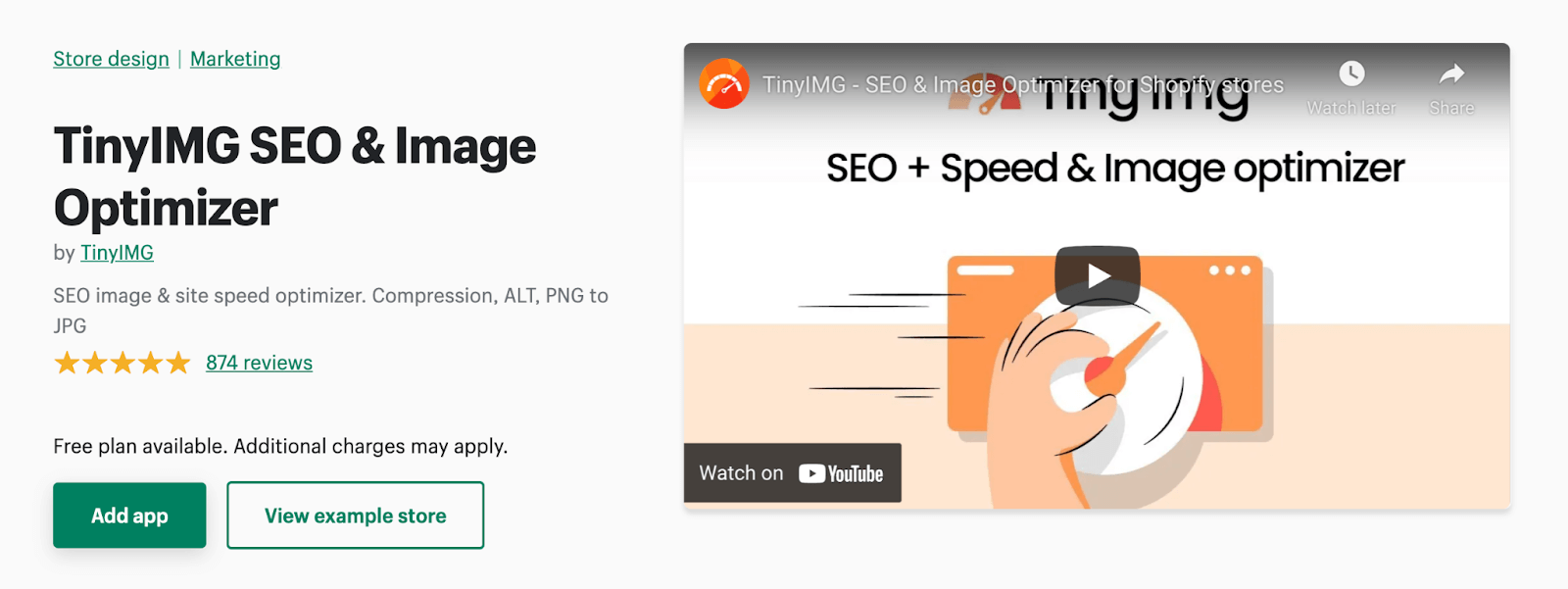Shopify App Store- TinyIMG SEO & Image Optimization- Conversion Rate