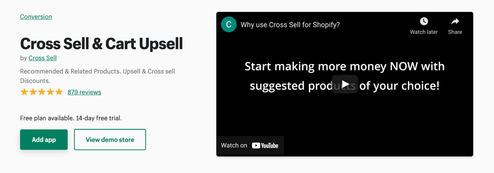 Shopify App Store- Cross Sell & Cart Upsell