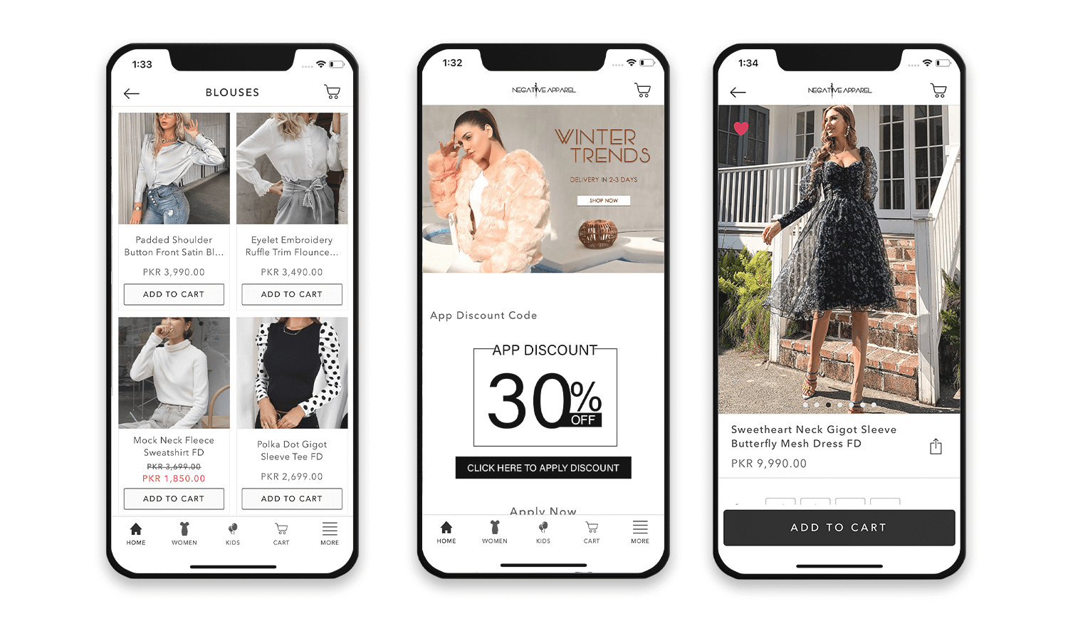 Top eCommerce Mobile App Design Examples - Negative Apparel