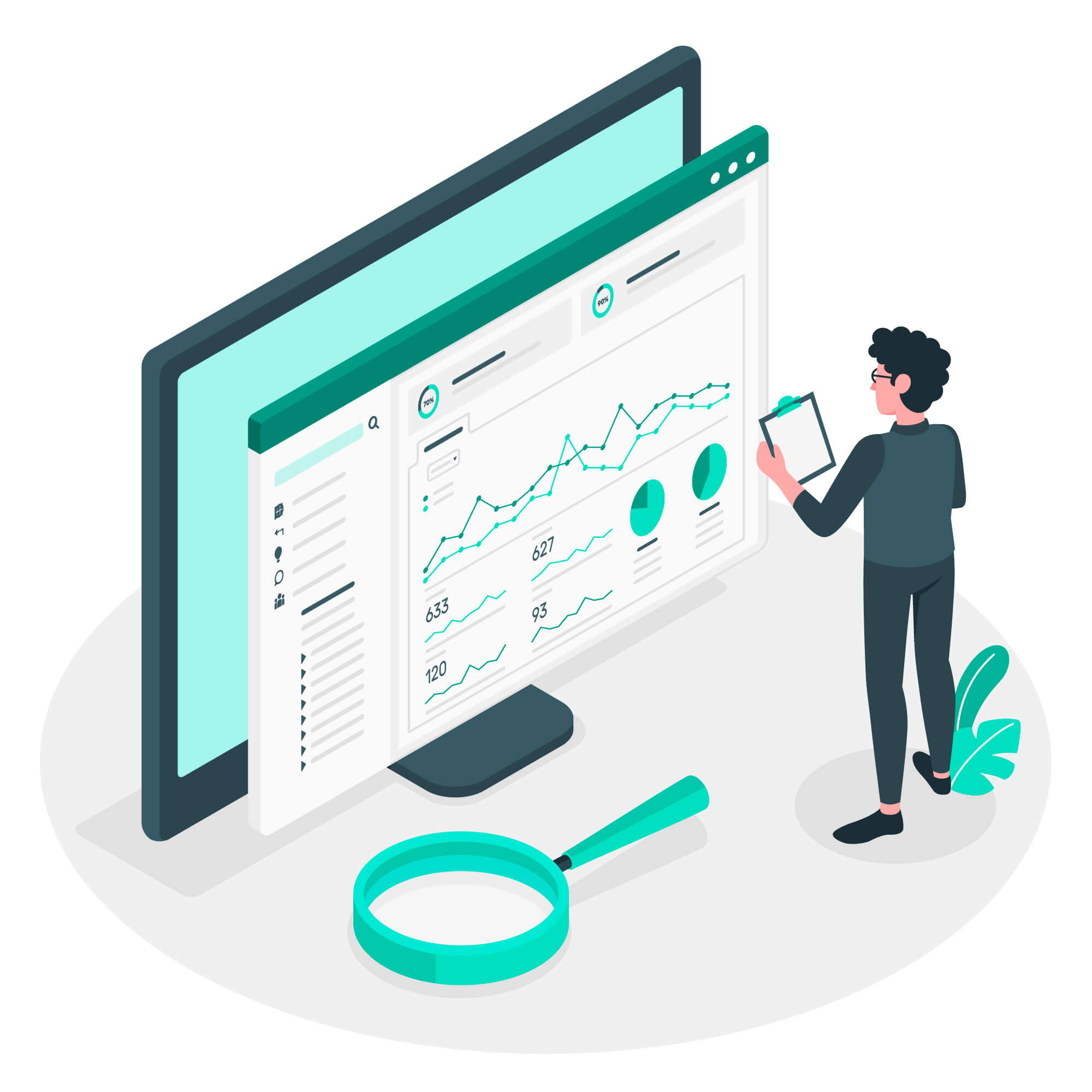 data tracking and measuring illustration