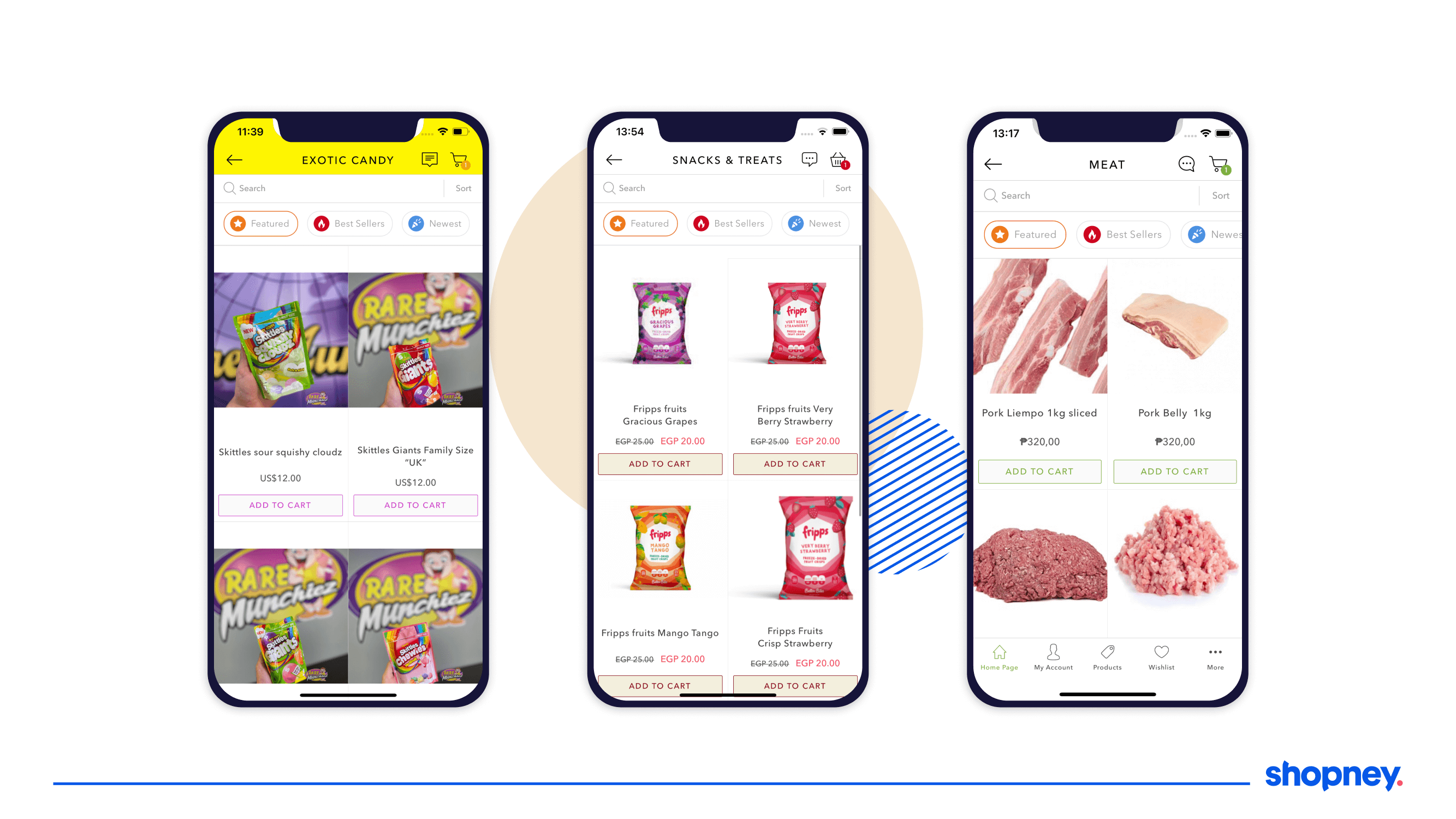 food & beverage mobile apps product pages