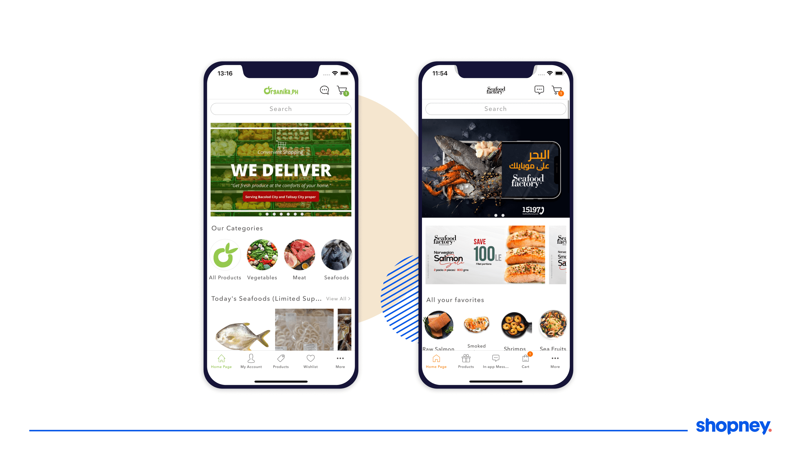 the bottom panel sample in food & beverage mobile apps