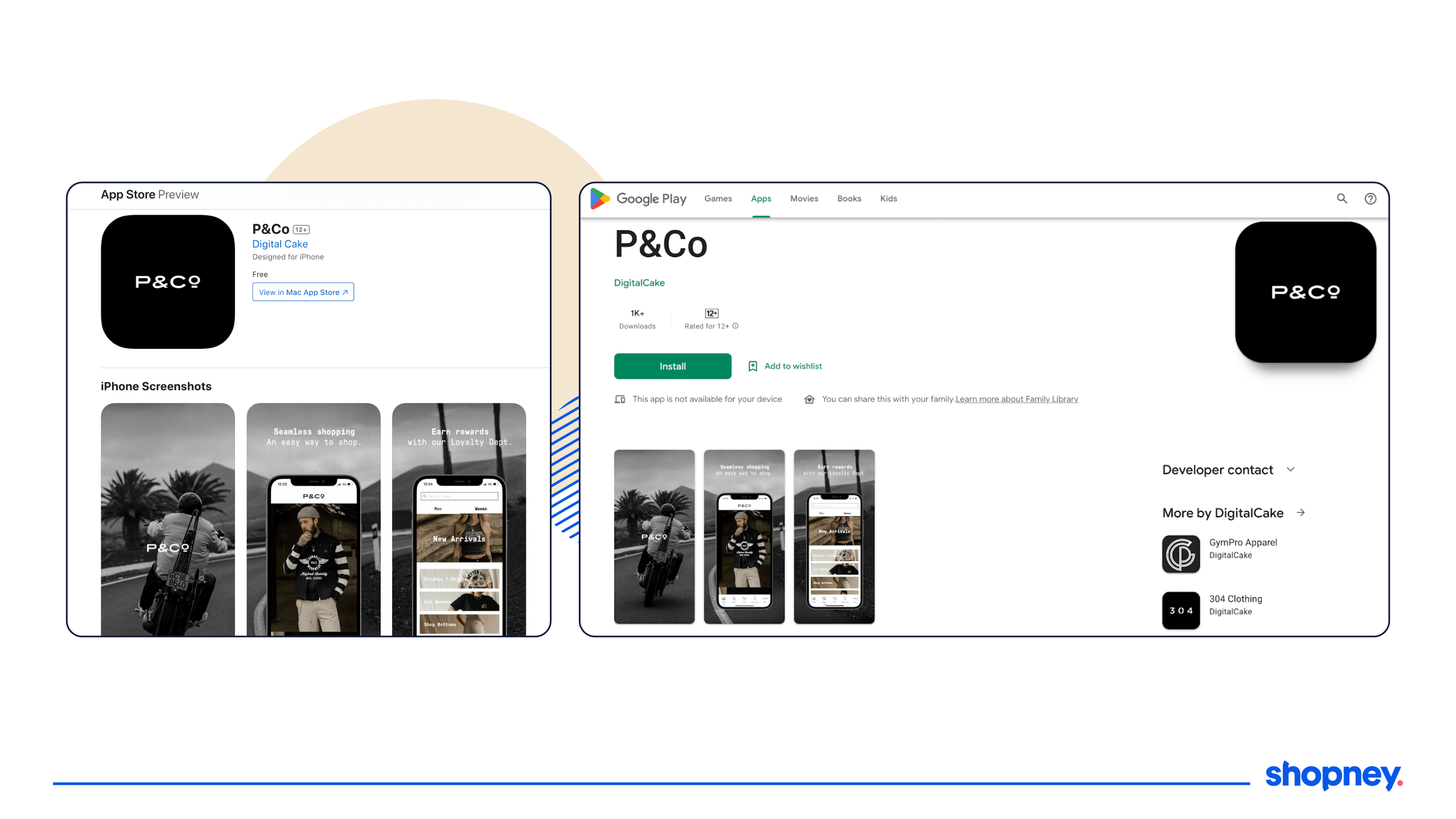 P&Co on AppStore and Google Play Store