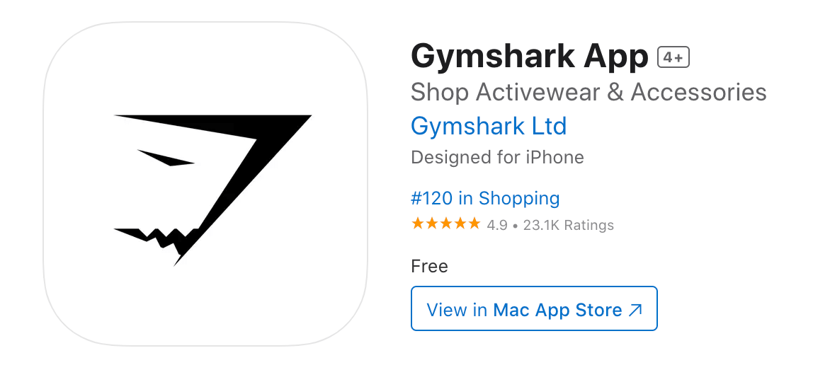 Gymshark App Store