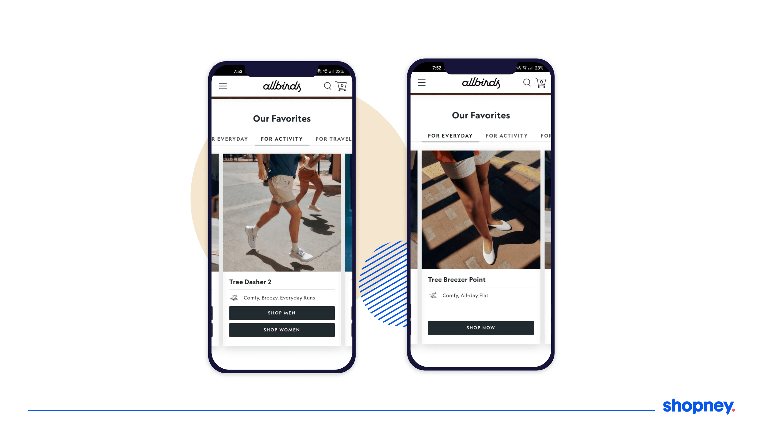 Guided shopping experience on Allbirds mobile app