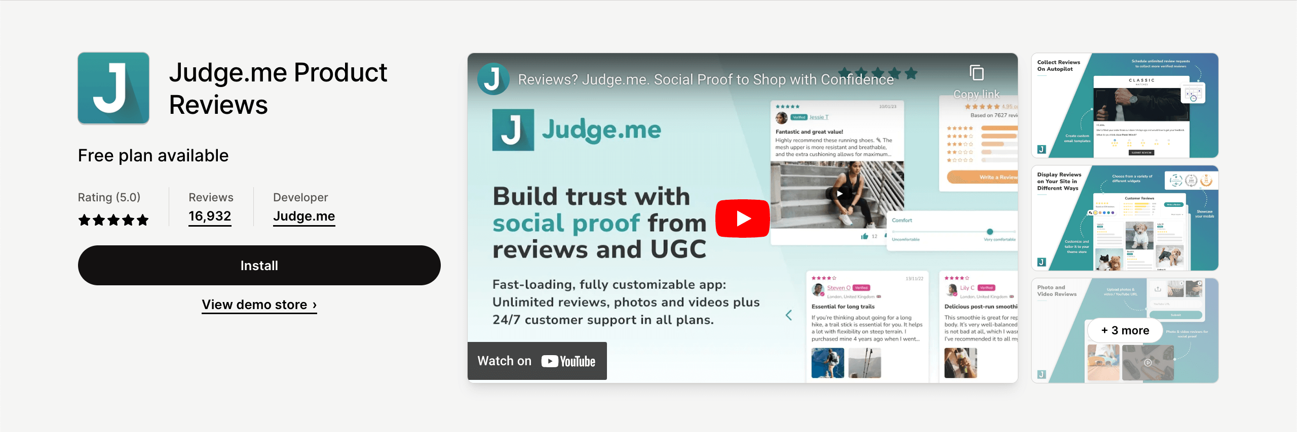 Judge.me in Shopify App Store
