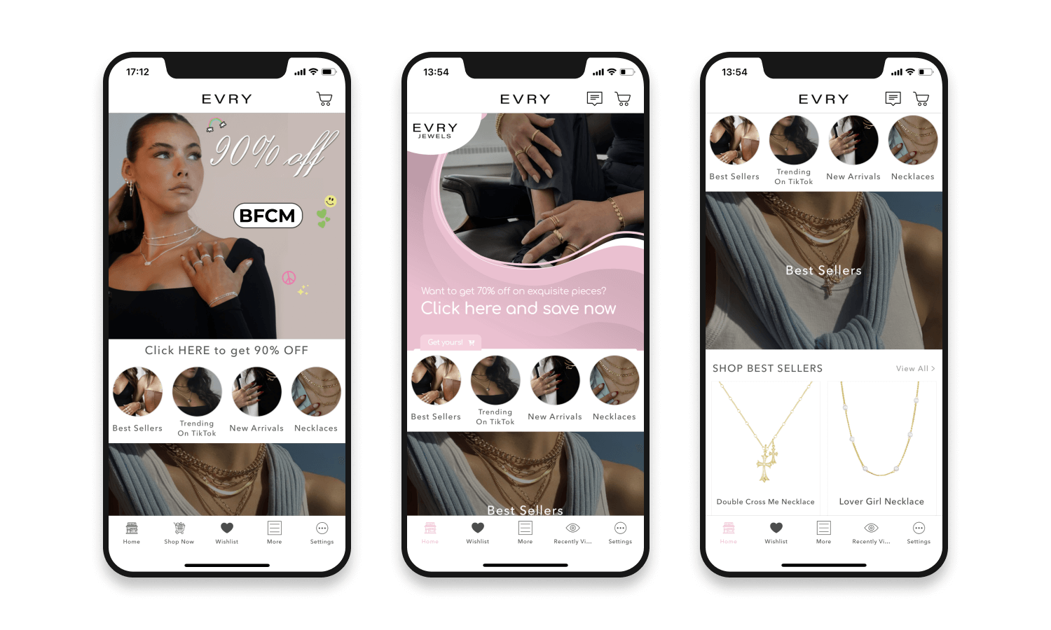 Top eCommerce Mobile App Design Examples - Evry Jewels