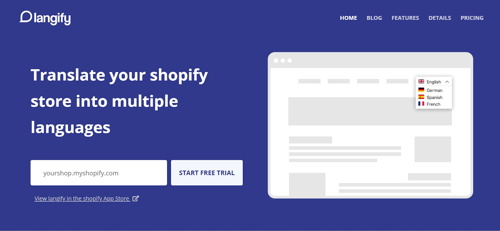 Langify website