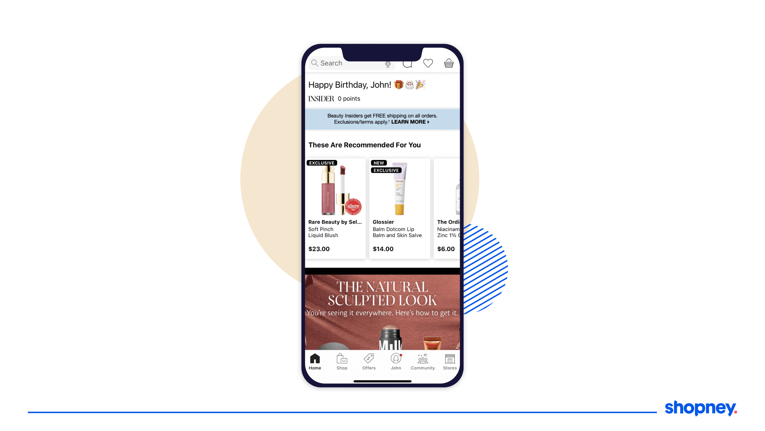 Sephora app personalized app screen