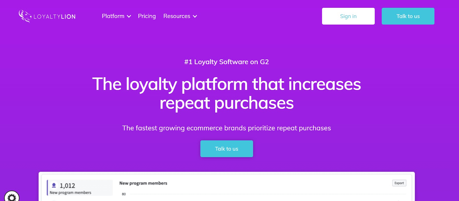 the website of LoyaltyLion