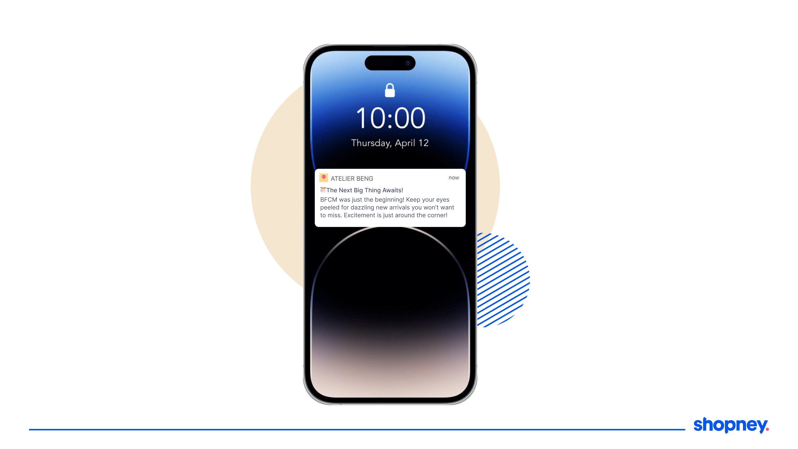 mobile app push notification example for post-BFCM