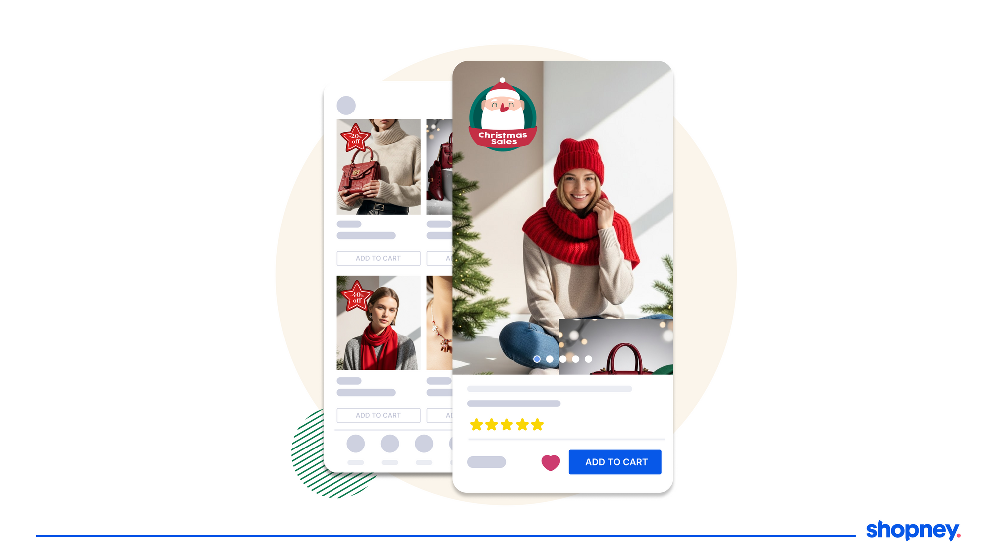 example of a product page of a Shopify store on mobile app with a product label related to christmas sale