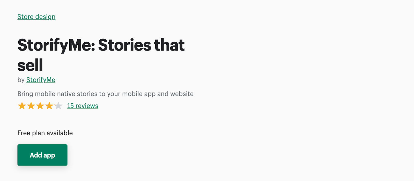Shopify App Store- StorifyMe: Stories that sell- Conversion Rate