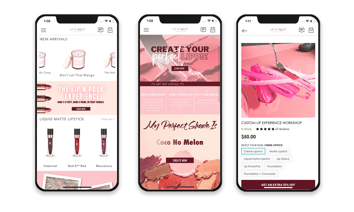 Top eCommerce Mobile App Design Examples - Lip N Pour