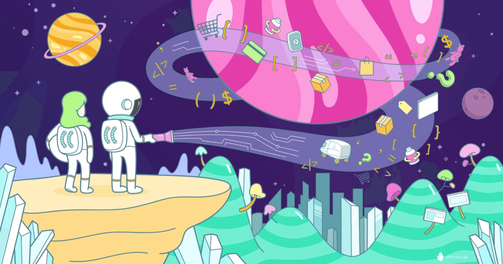 Illustration representing the future trends for eCommerce