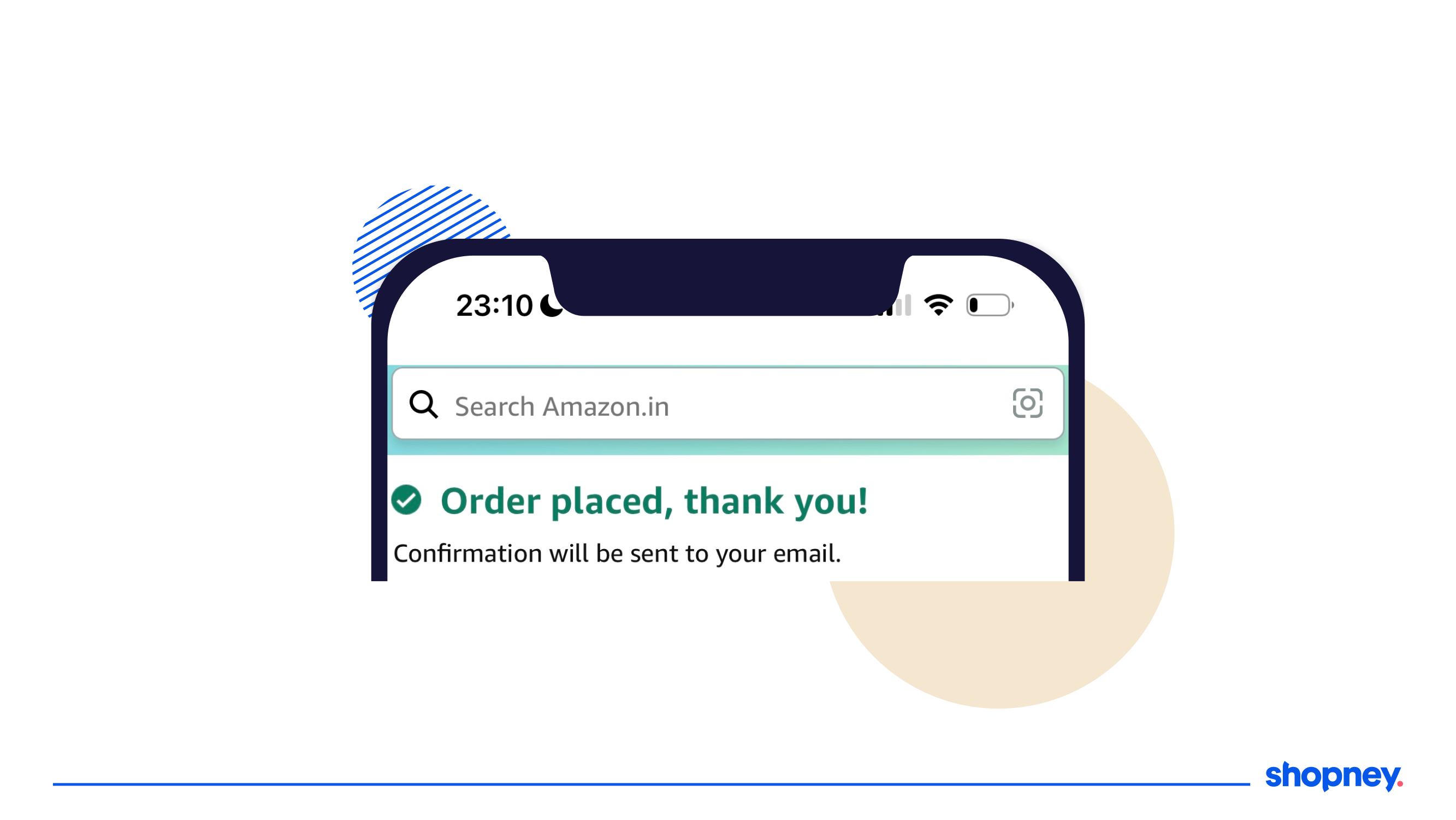 mobile app screen of a brand showcasing an order confirmation