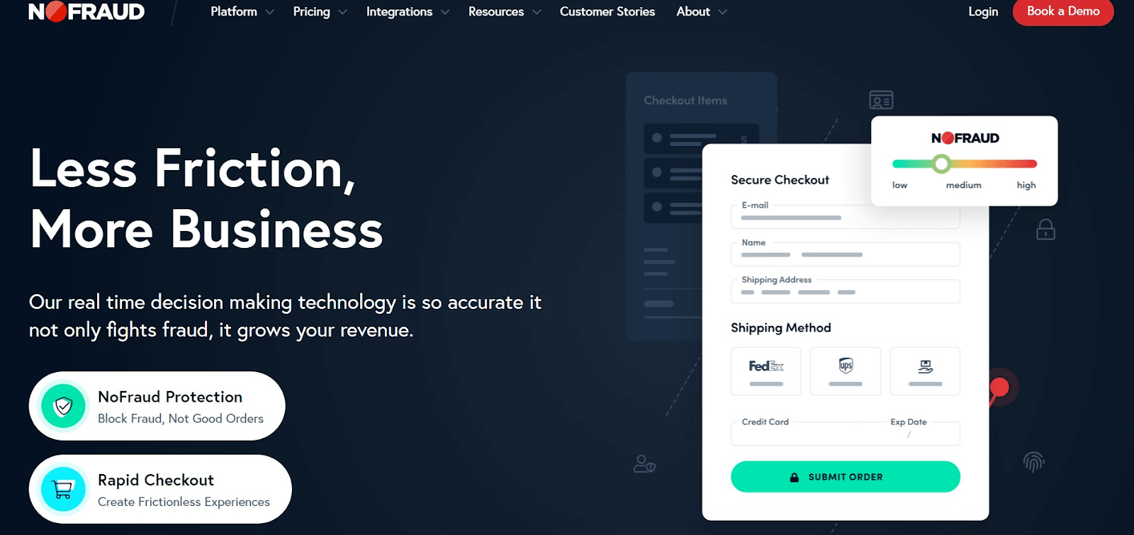 NoFraud website
