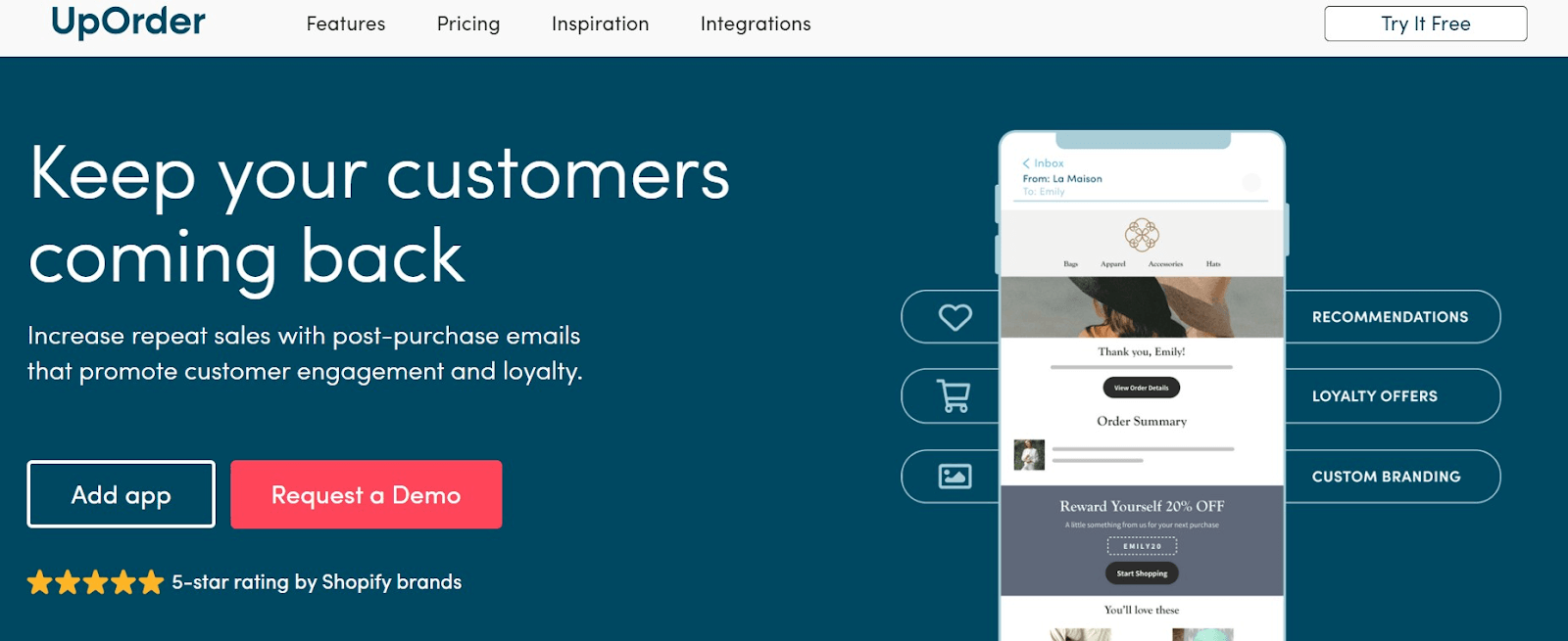 UpOrder website