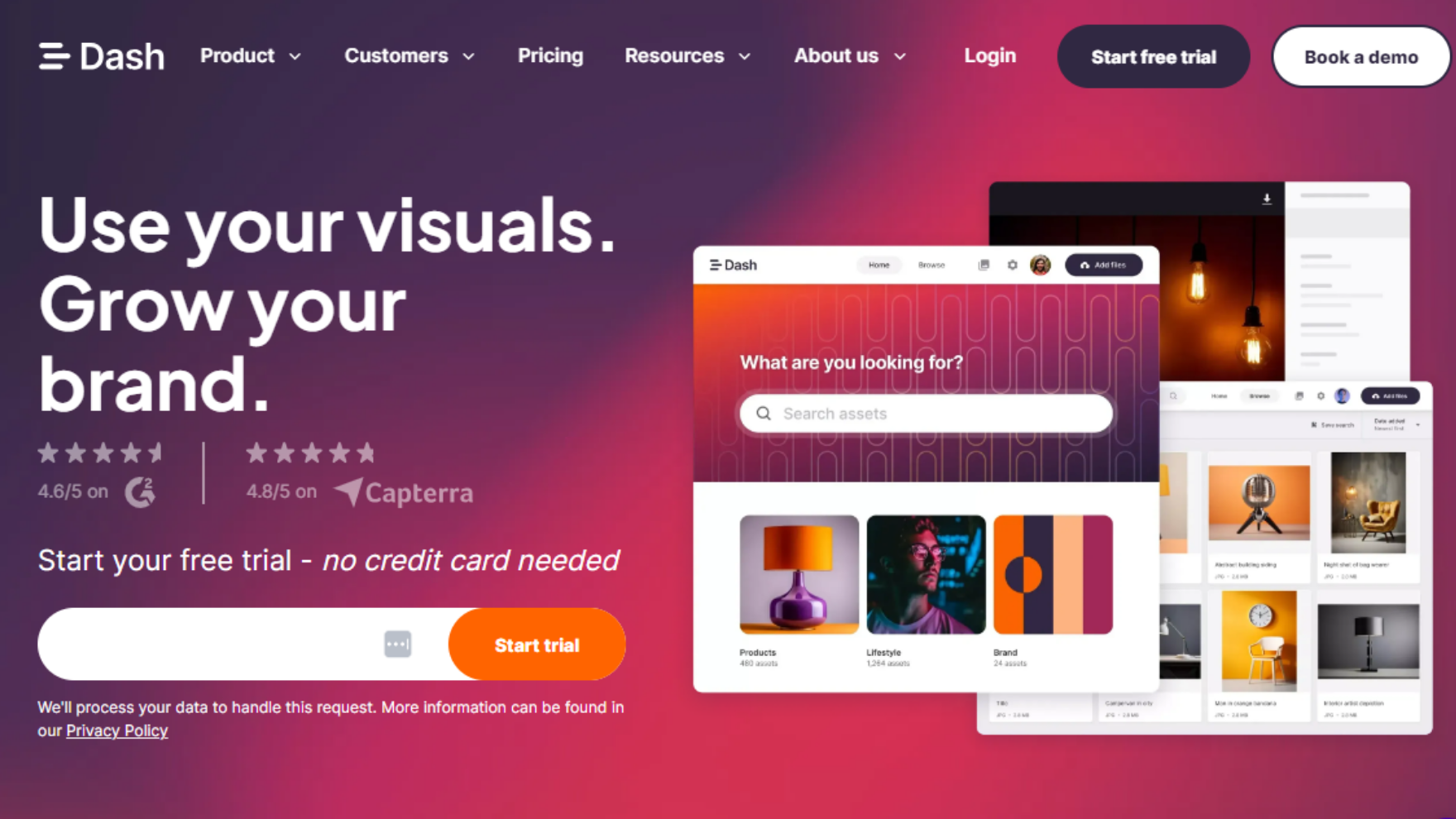 Screenshot of Dash Home Page
