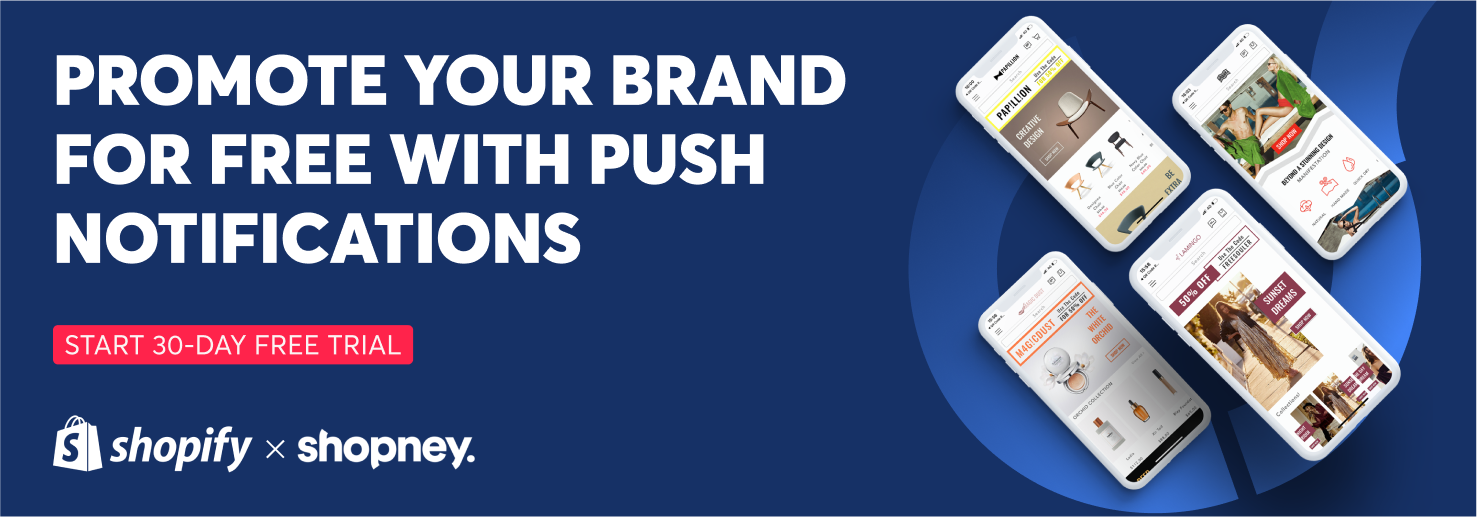 Promote your brand for free with push notifications. Start 30-day free trial