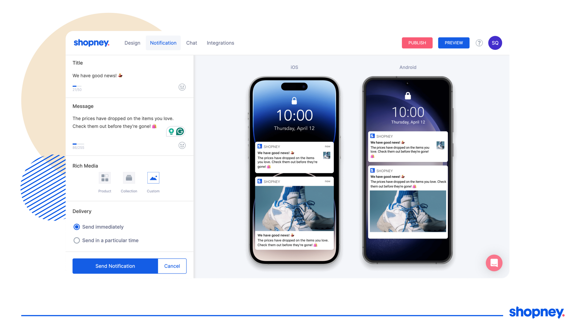 Shopney Dashboard Notifications Screen