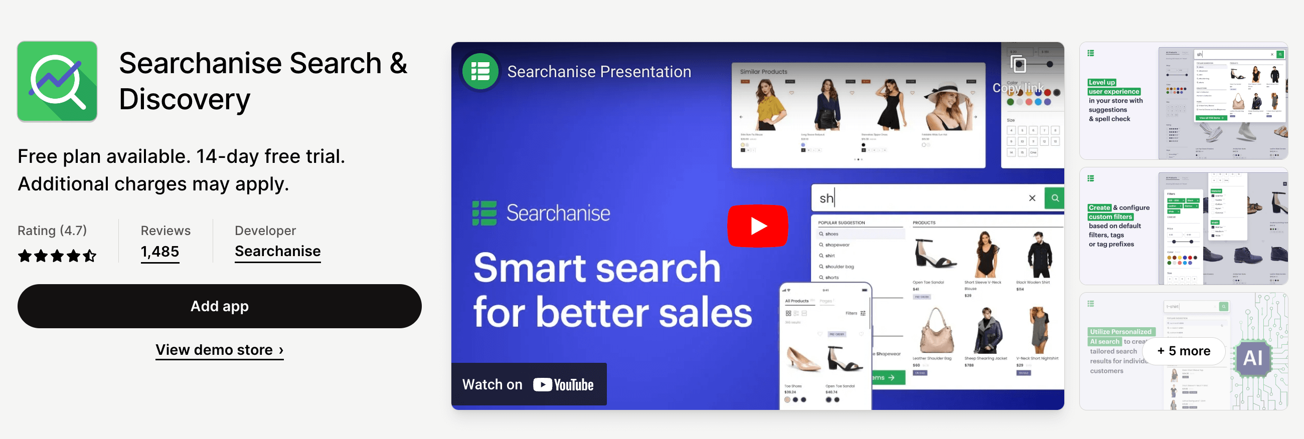 Searchanise Search & Discovery app on Shopify app store