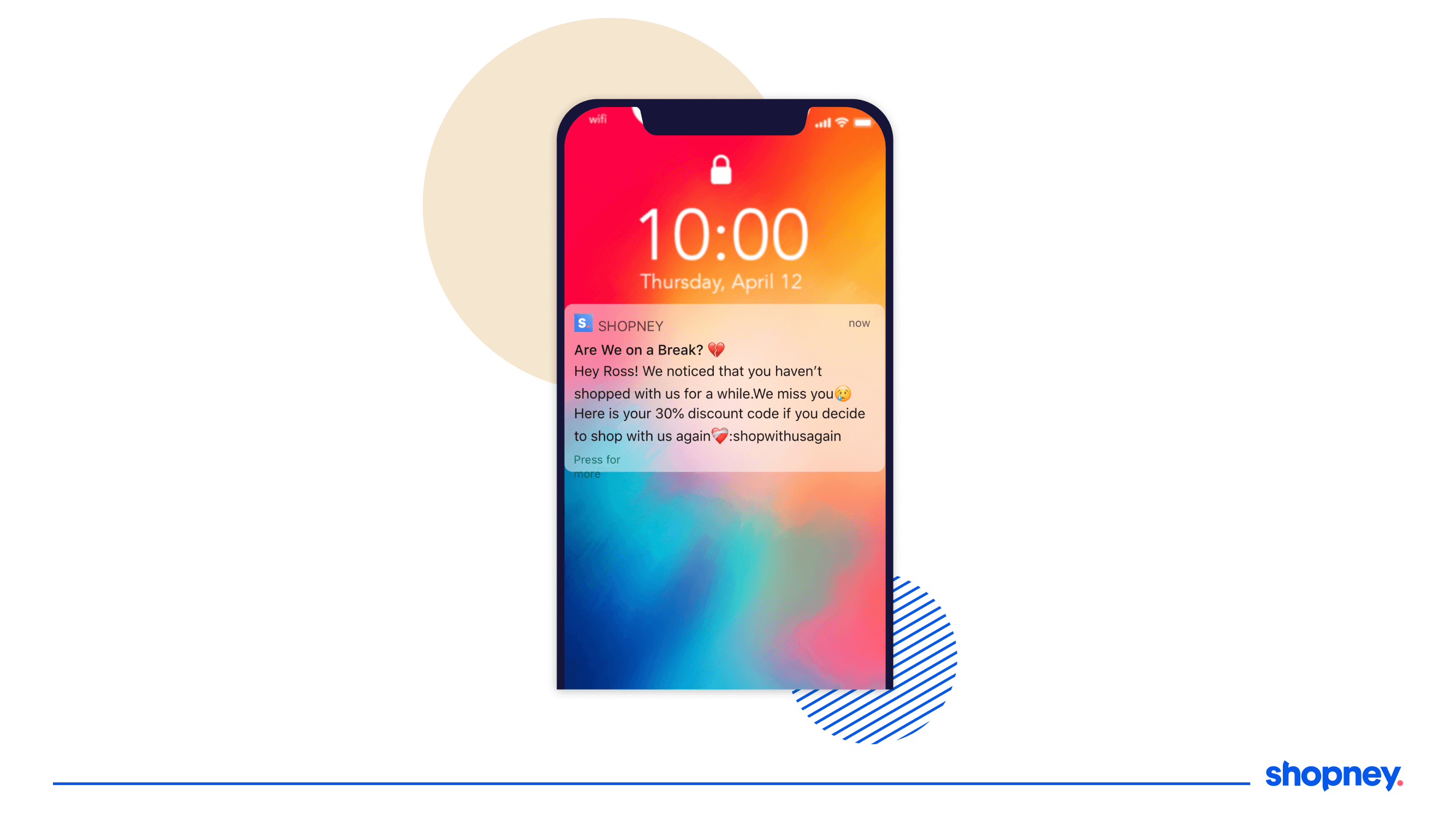 push notification sent to a mobile app