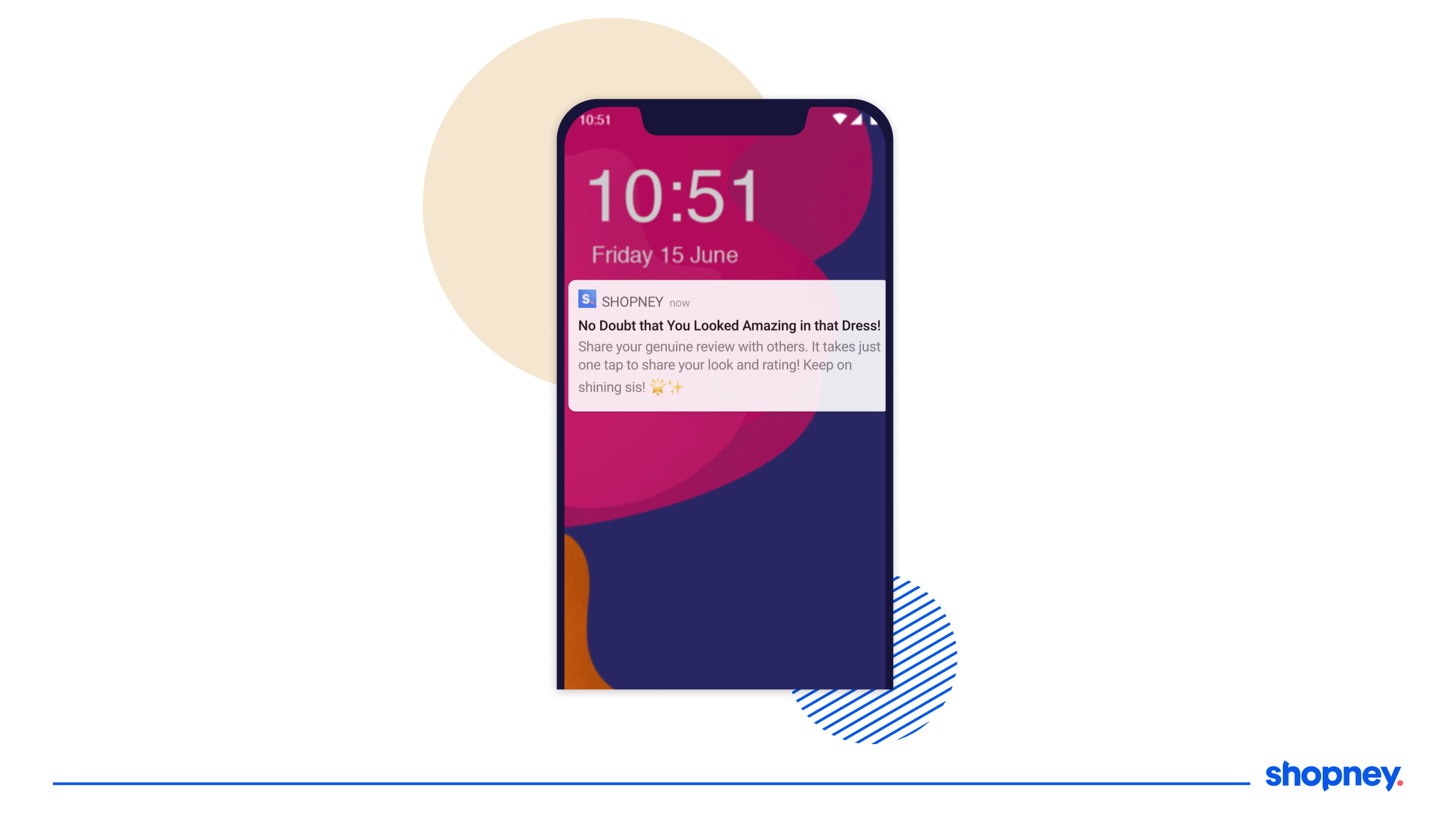 push notification sent to a mobile app screen