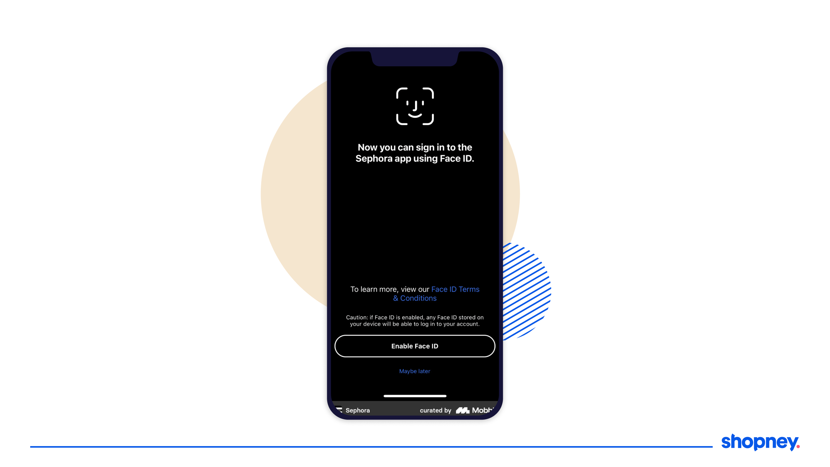 Mobile app screen with a Face ID sign in option