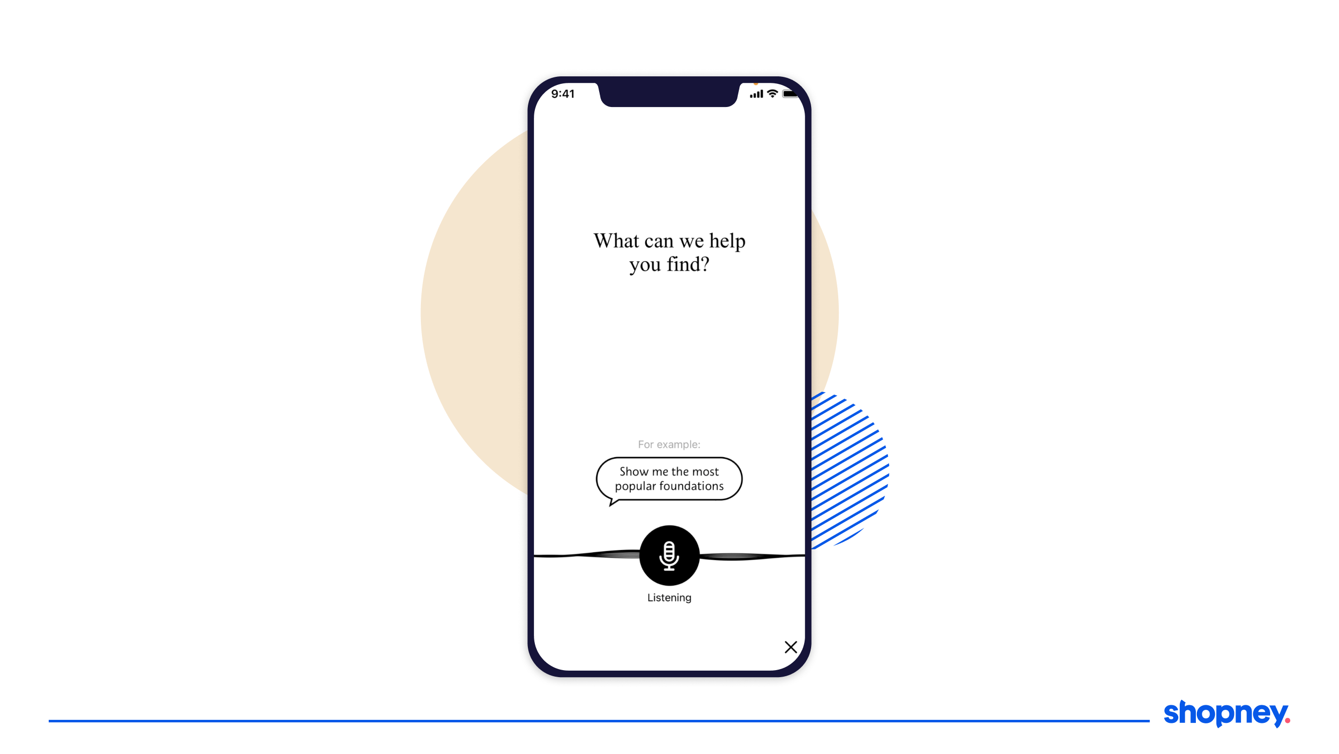 Voice search in a mobile app screen