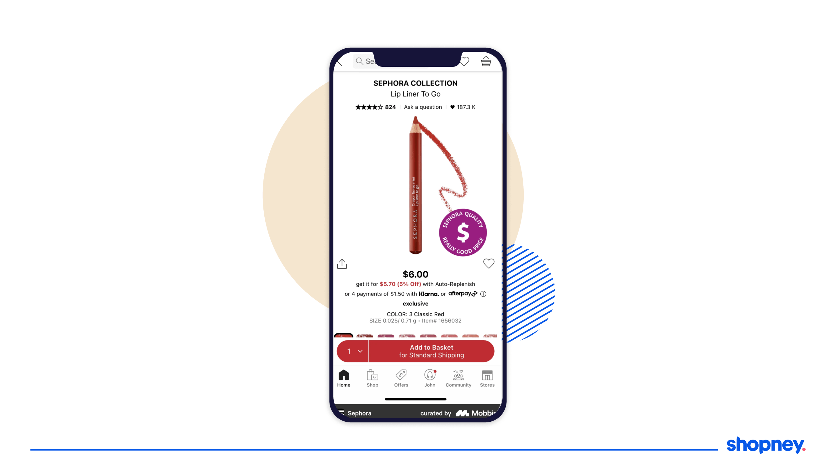 mobile app screen of Sephora showcasing social proof details on the product page