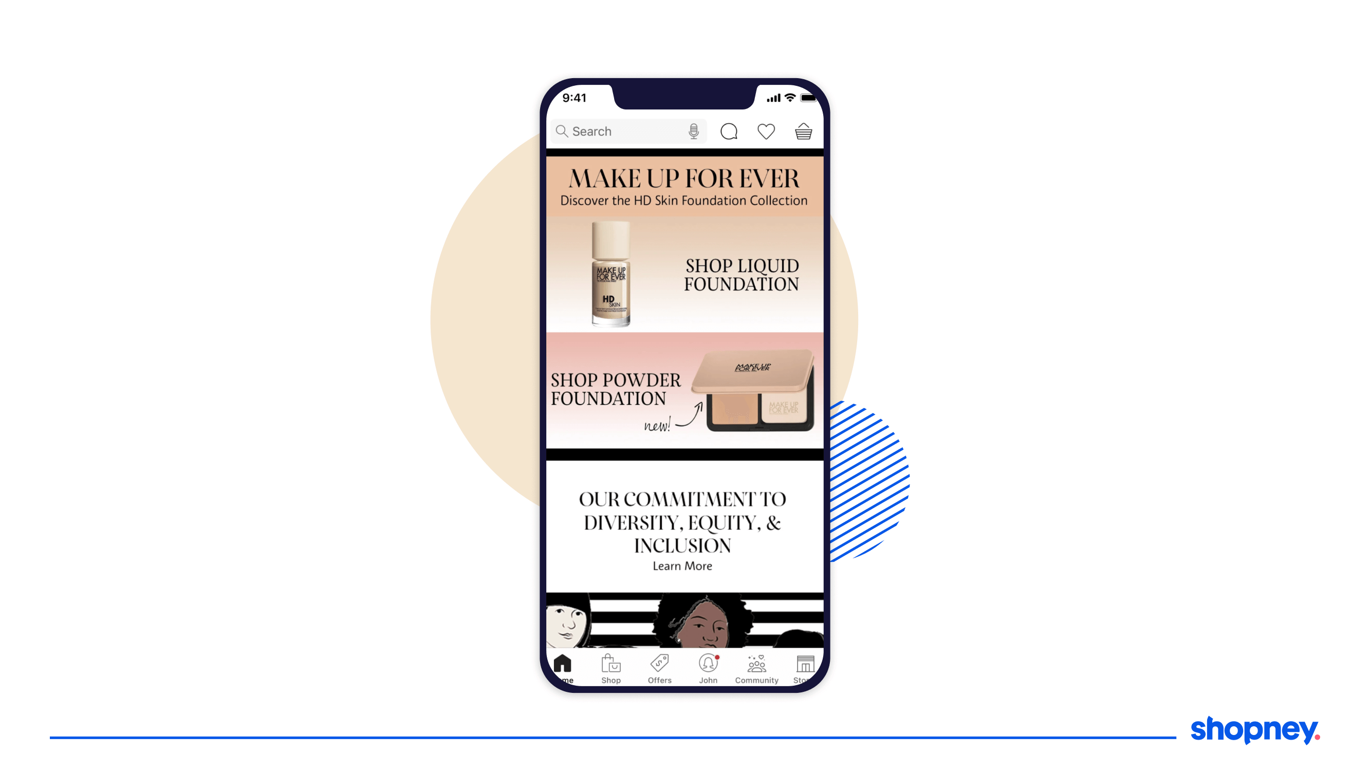mobile app screen with a social cause section