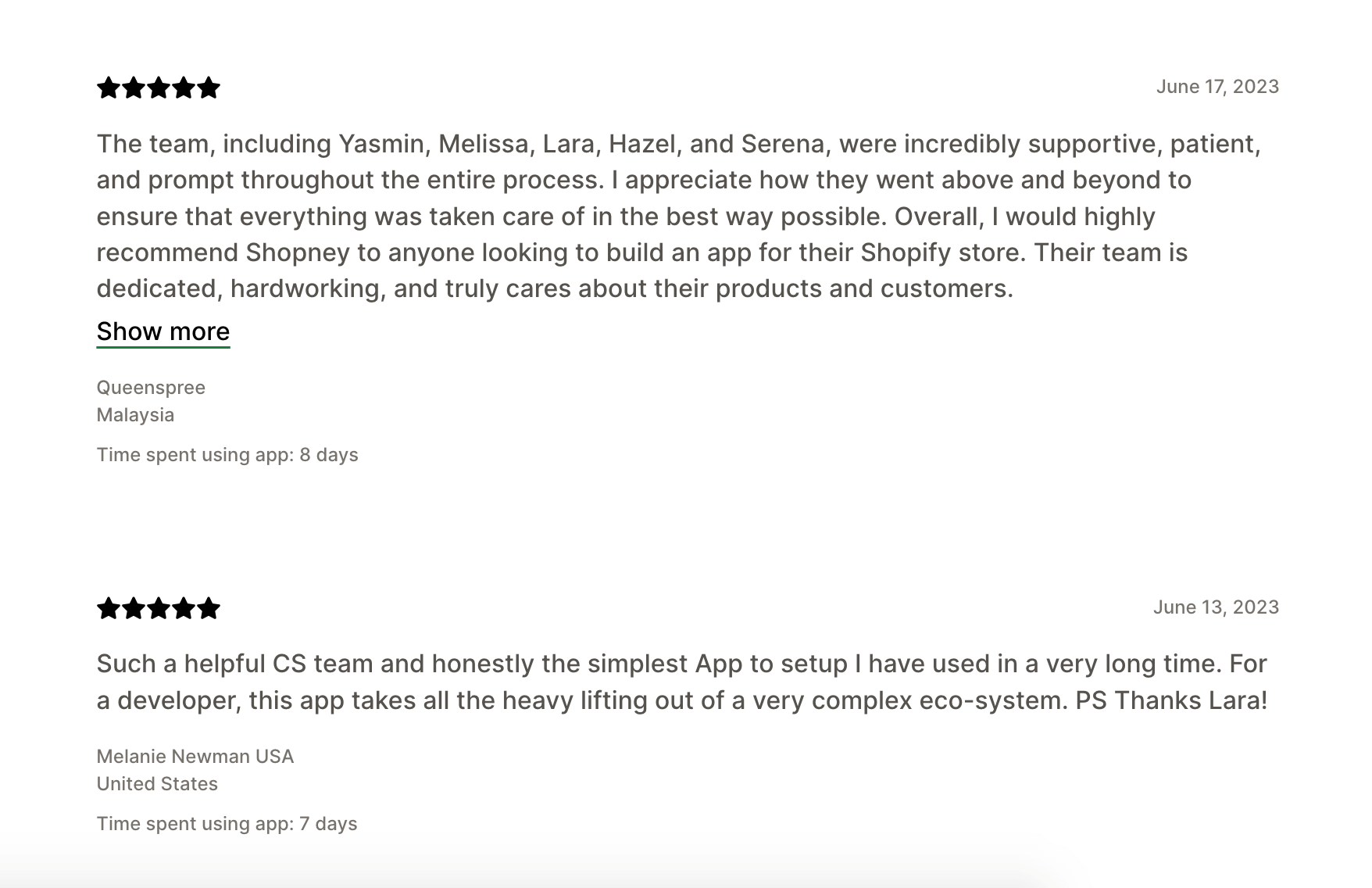 Customer reviews about Shopney - mobile app builder