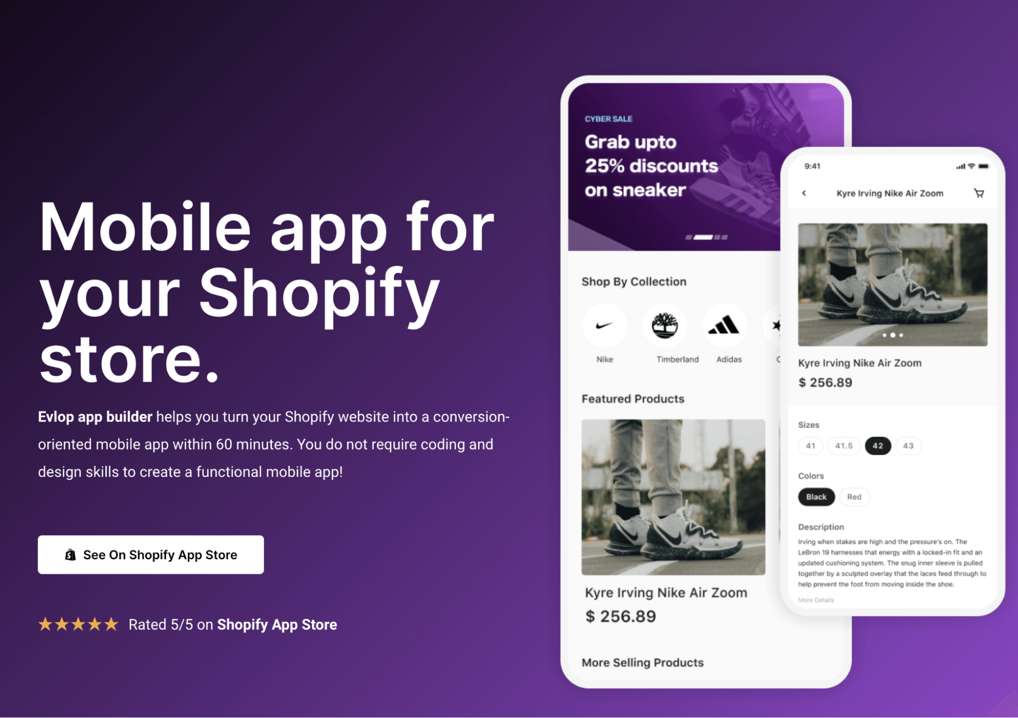 Evlop website homepage