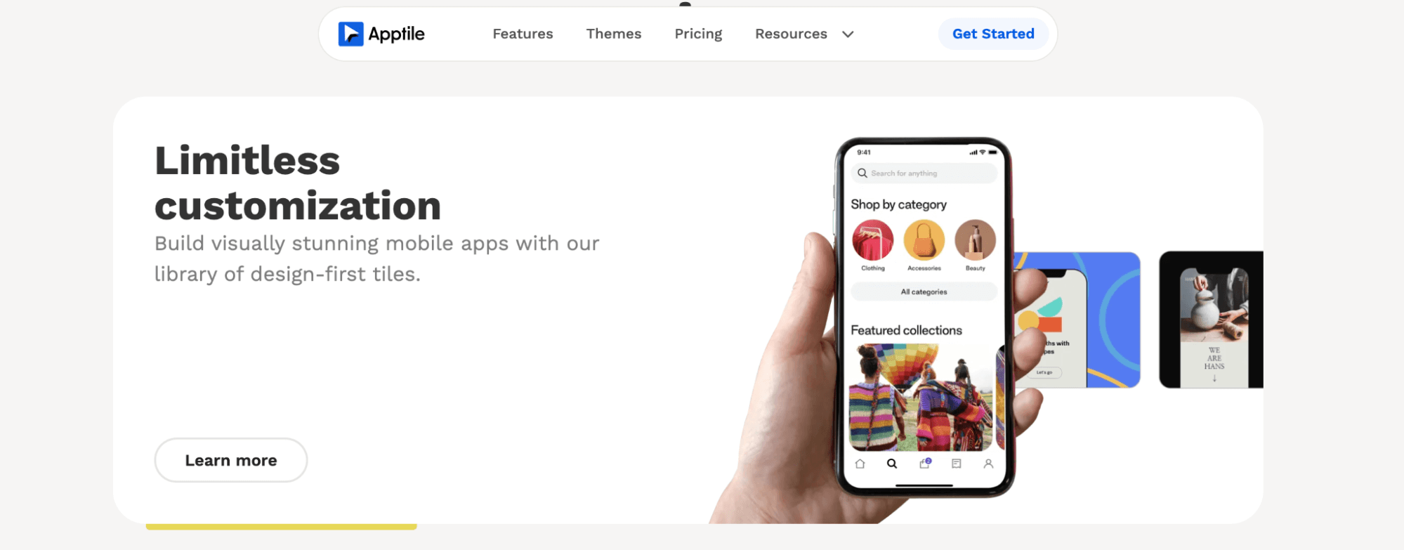 Apptile website homepage