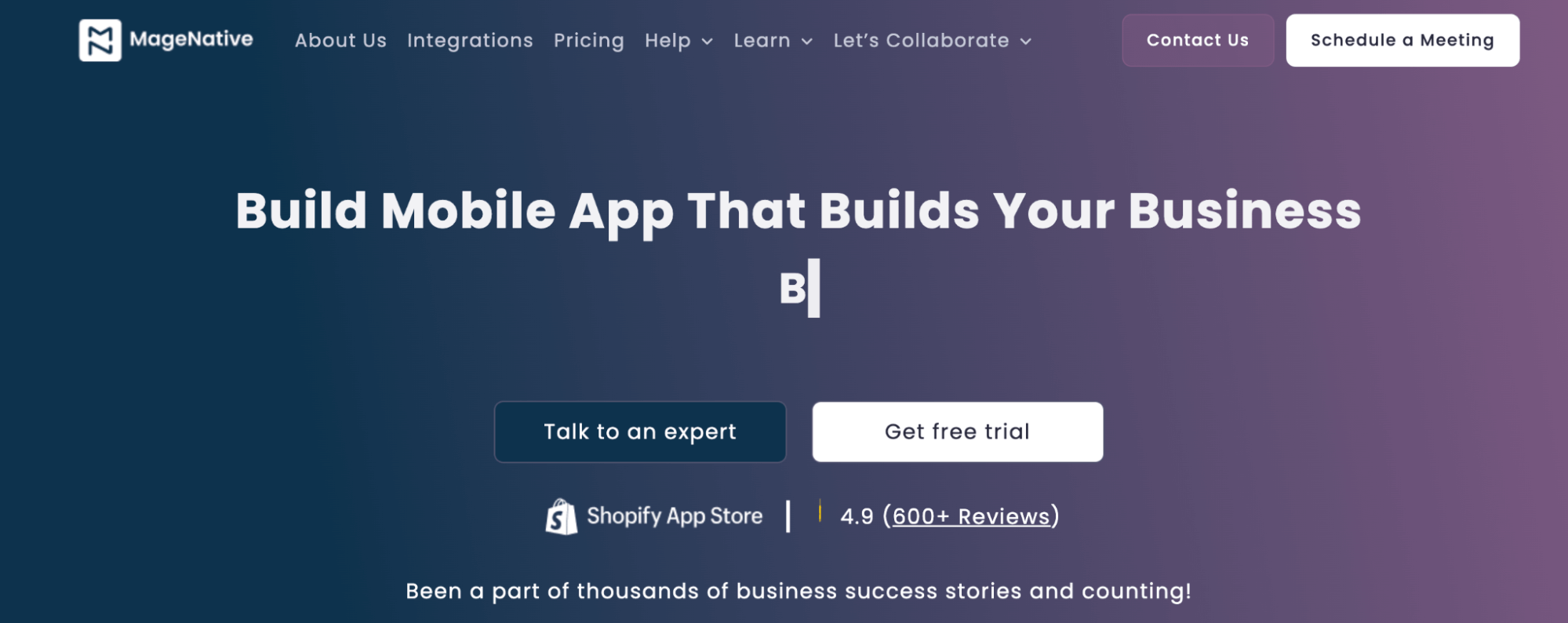 Magenative homepage