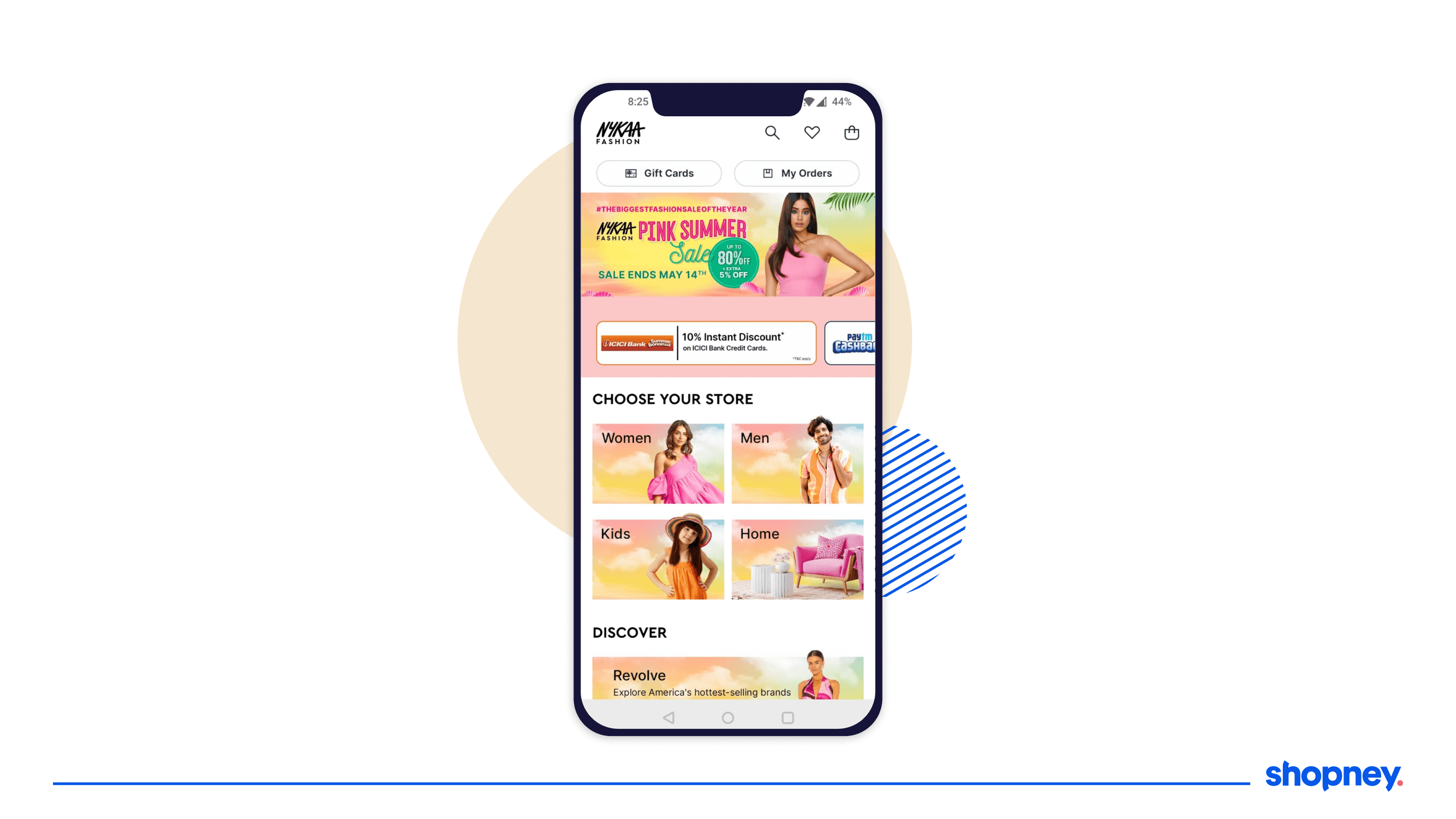 Example of Nykaa synced their promotions on their website to their mobile app
