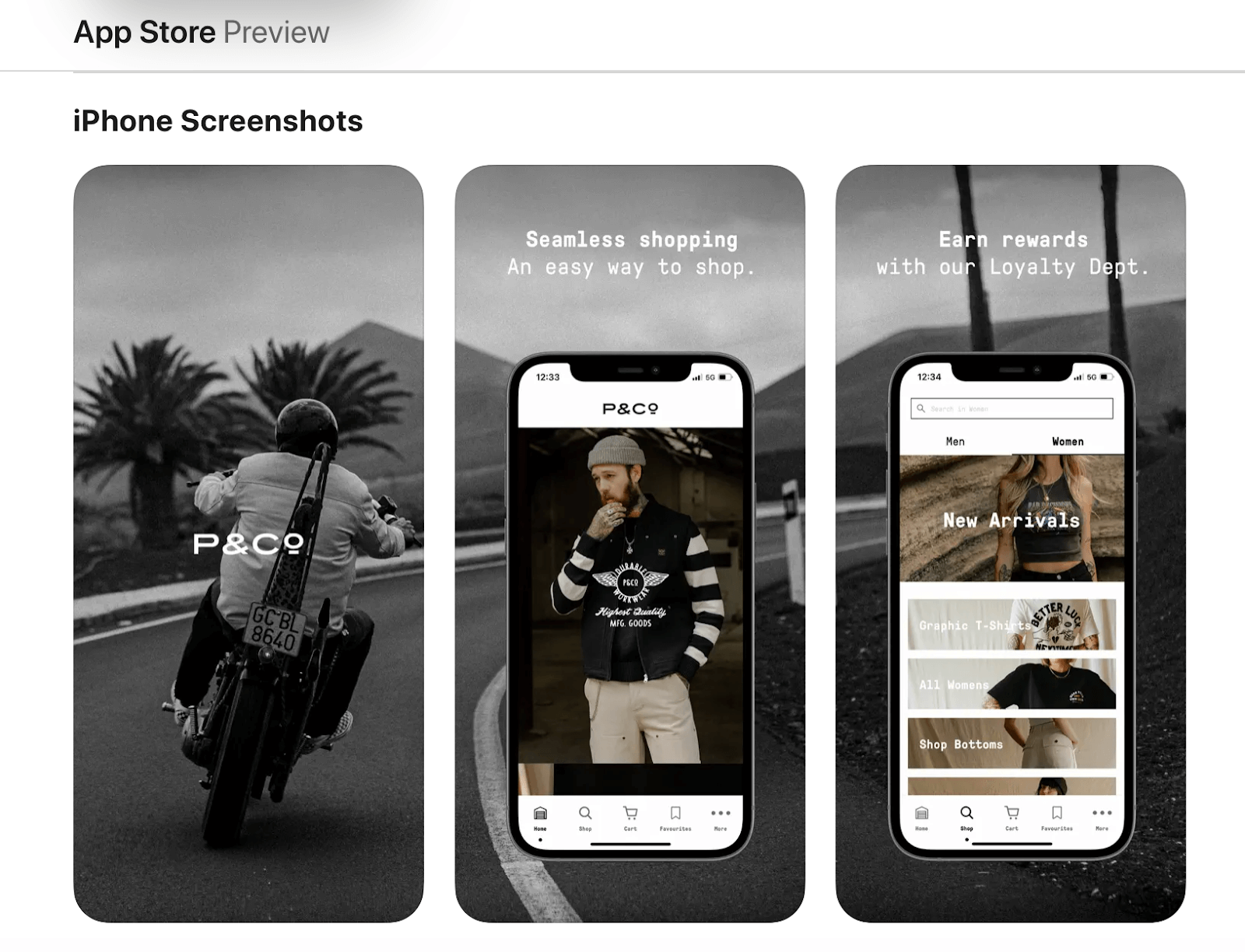 P&Co app visuals