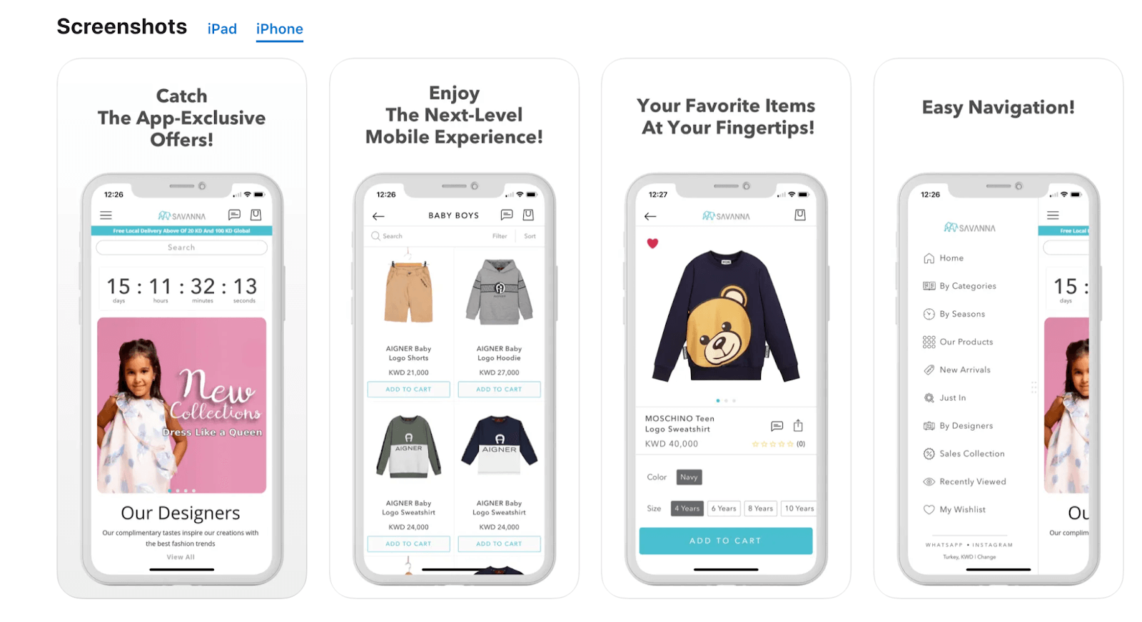 Savanna mobile app visuals