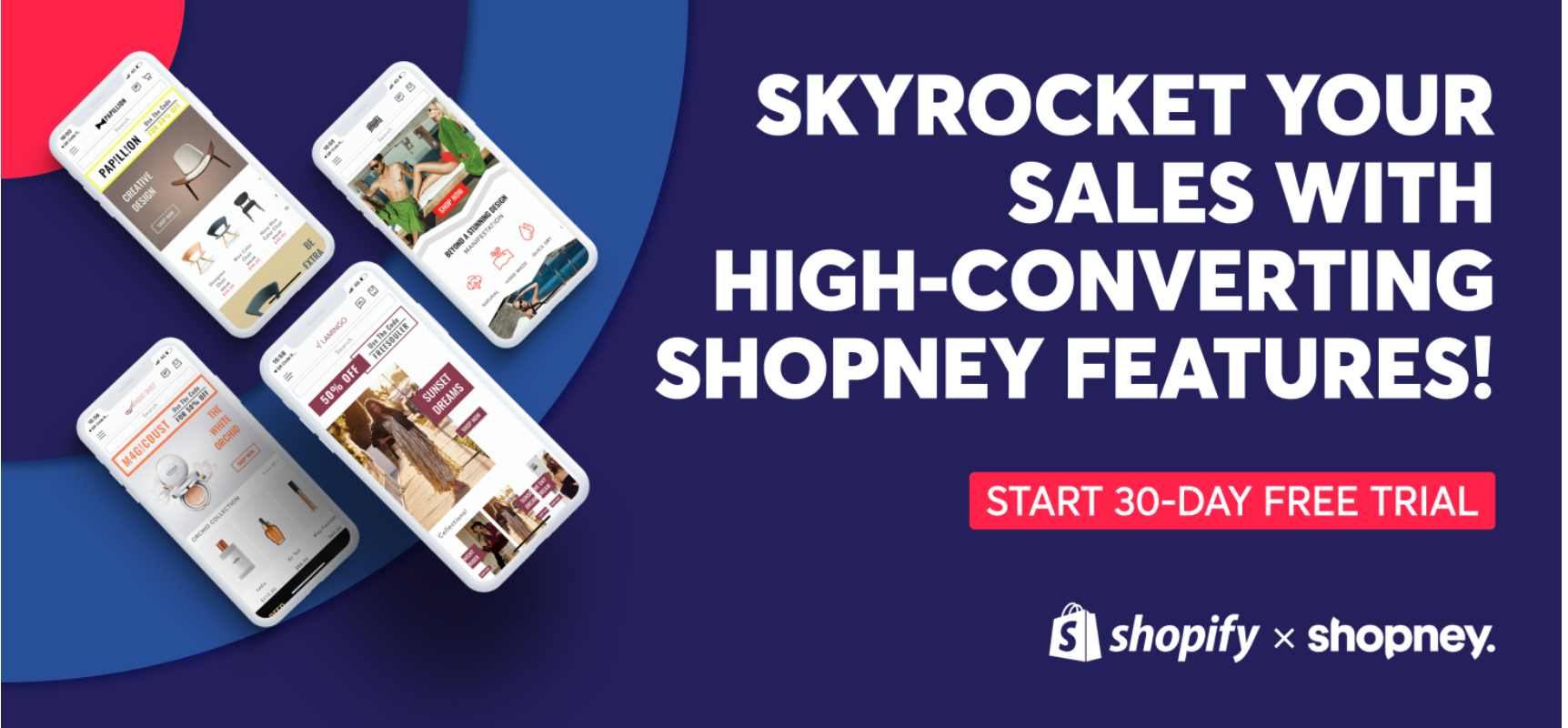Skyrocket your sales  with high-converting Shopney features! Start 30-day free trial