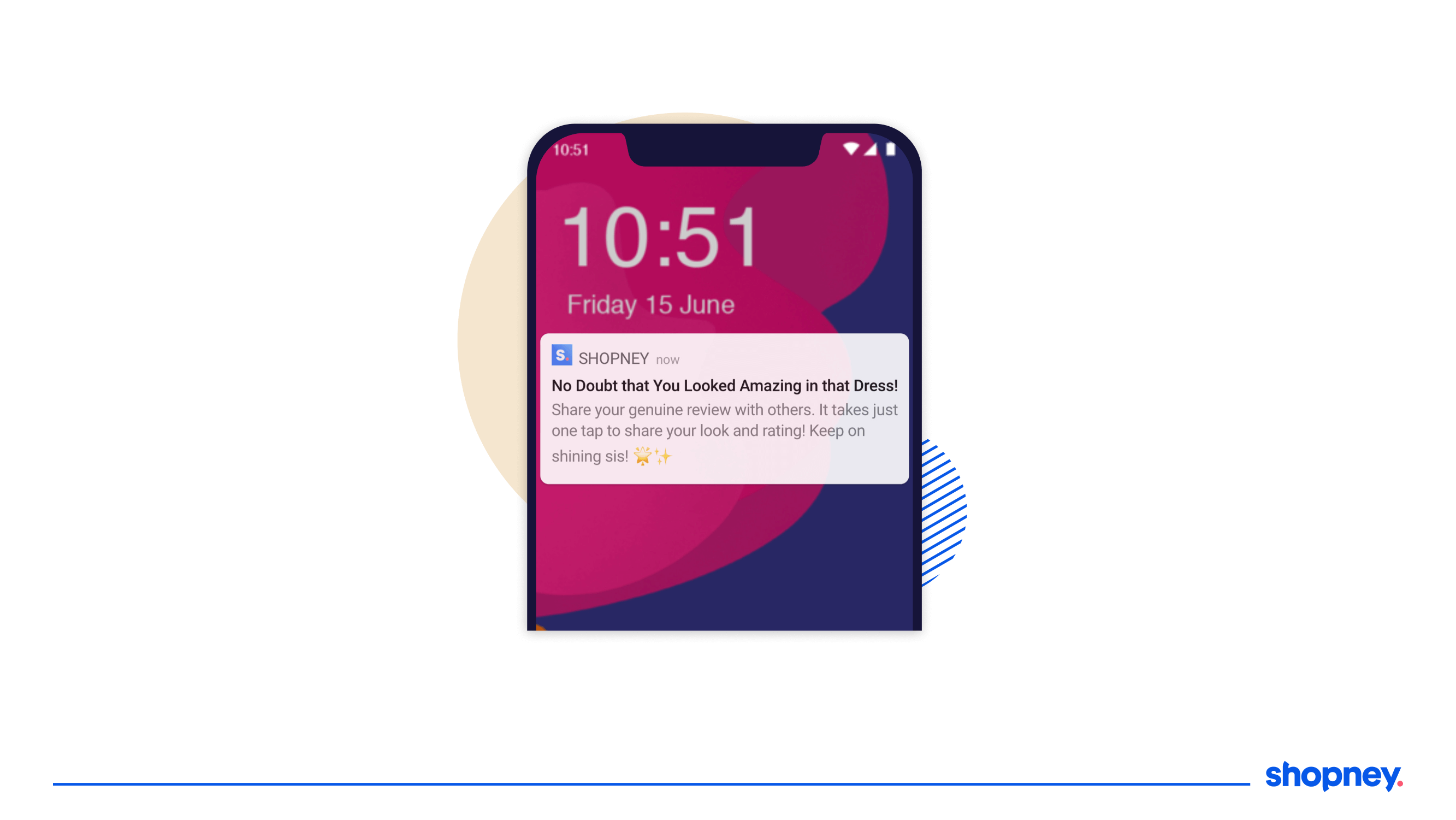push notification sent by shopney mobile app builder