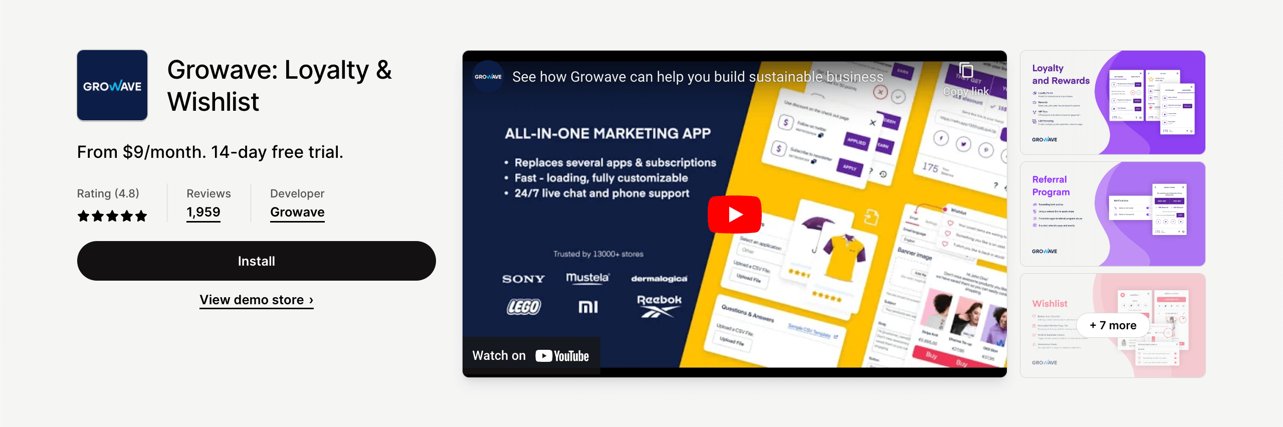 growave loyalty and wishlist app for shopify stores